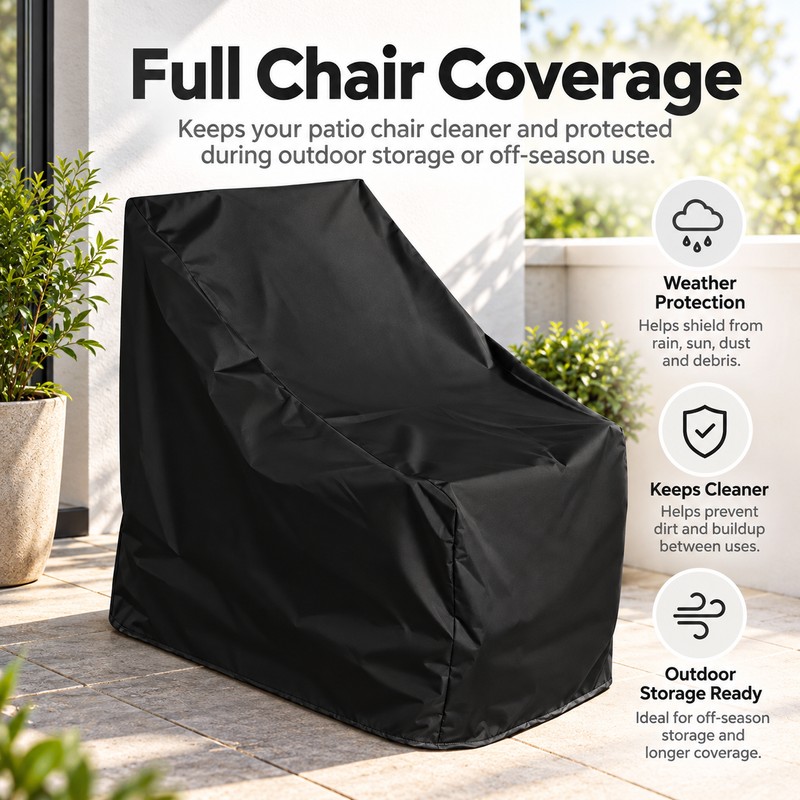 Outdoor Stacked Chair Cover, Water-Resistant Polyester Patio Furniture Protector for