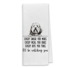 Dibor Sheepdog Dog Kitchen Towels, Sheepdog Gifts Dish Towels Dishcloth, Funny Dog Every Meal You Make Cloth Hand Towels Tea Towels for Bathroom Kitchen, Gifts for Dog Lovers, 16x24 Inches