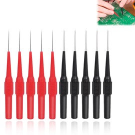 Set of 10 Test Probe Multimeter with 0.7 mm Piercing Needle, Test Probe Red and Black, Test Probes with Banana Plug, Measuring Tips for Multimeter, Insulation Penetrating Test Lead for Car Diagnostics