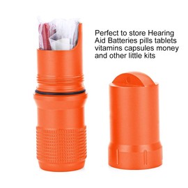 Yosoo Waterproof Case Container Capsule Seal Bottle Holder for Outdoor Hiking Emergency Gear Survival EDC Tool Box Travel, orange
