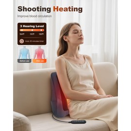Shiatsu Back & Neck Massager with Heat, Massage Pillow for Back Pain