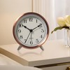 4-Inch Non Ticking Alarm Clock with Night Light, Metal Silent