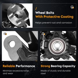 Front Left Suspension Steering Knuckle Wheel Bearing Hub Assembly Fit for Honda Civic 1.8L 2012 (without SI model), LK097 51216-TR3-Y00 51216-TR0-A00, Driver Side