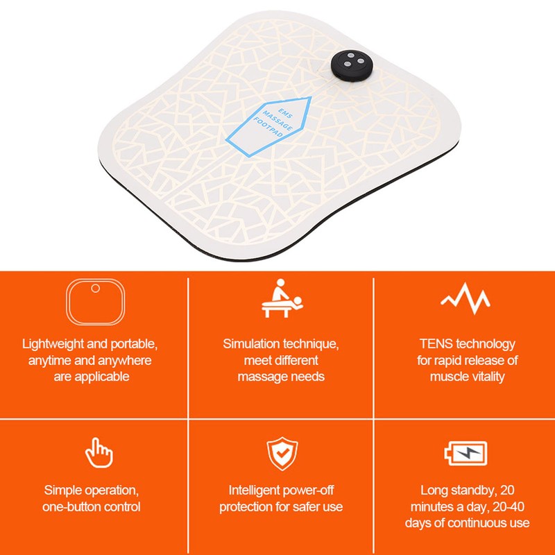 Adjustable EMS Foot Massage Pad Muscle Stimulator Cushion Massager