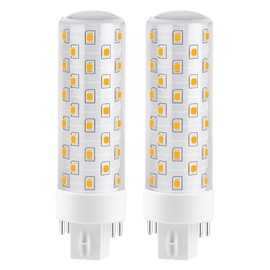 Makergroup GX24Q LED Bulbs, 3000K Warm White, 4-Pin Base CFL Light Bulb Replacement for 13W 18W 26W Compact Fluorescent Bulb in Bathroom Vent Fan, Kitchen Hood 10W 2-Pack (Ballast Removed Required)