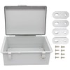AIRTAK Watertight Electrical Junction Box with Mounting Plate, Clear Hinged