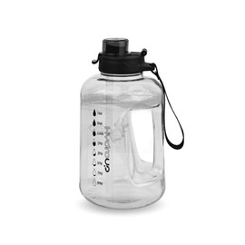 HYDROUP Gallon Water Bottles 58 Oz | Waterbottle with Straw and Chug Lid | Leakproof Clear Water Bottle | BPA-Free Water Jug | Large Water Gallon for Gym, School & Sports (Clear/Black)