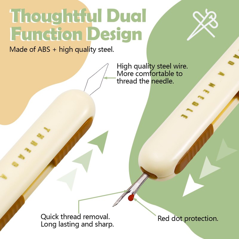 Realand 3 Pack Hand Sewing Seam Ripper and Needle Threader,