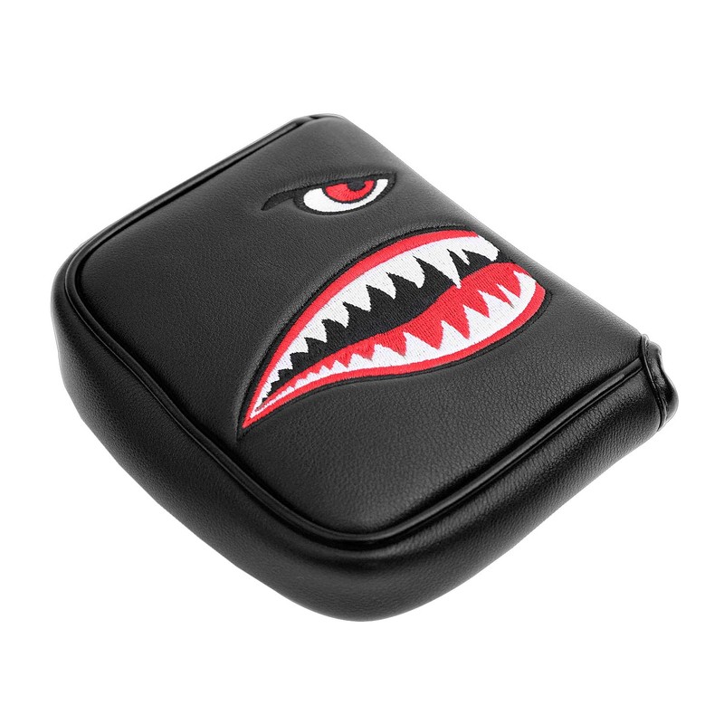 SHABIER Black Golf Putter Cover with Tiger Shark Design Golf