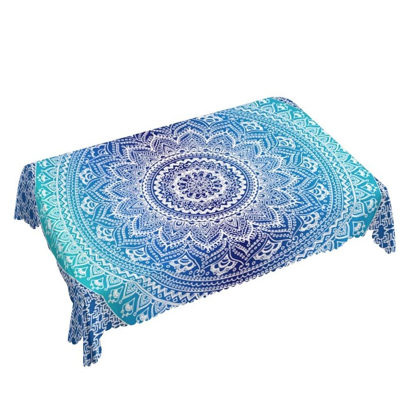 Walmsco Tablecloth Gradient Bohemian Mandala Pattern Decor For Dining Room