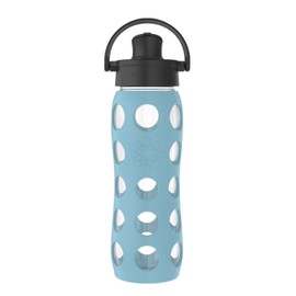 Lifefactory 22 oz Glass Water Bottle with Active Cap, Denim