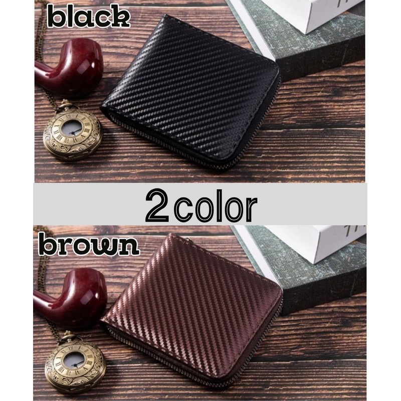 Capprecier Men's Bifold Wallet, Compact, Mini Wallet, Small, Thin, Round