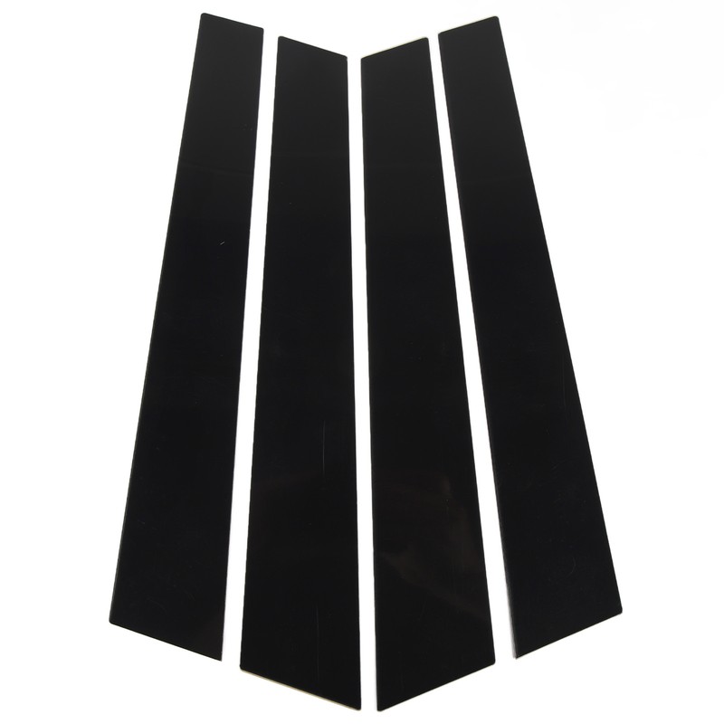 4pcs Window Pillar Post Trim Anti Scratch Glossy Black B