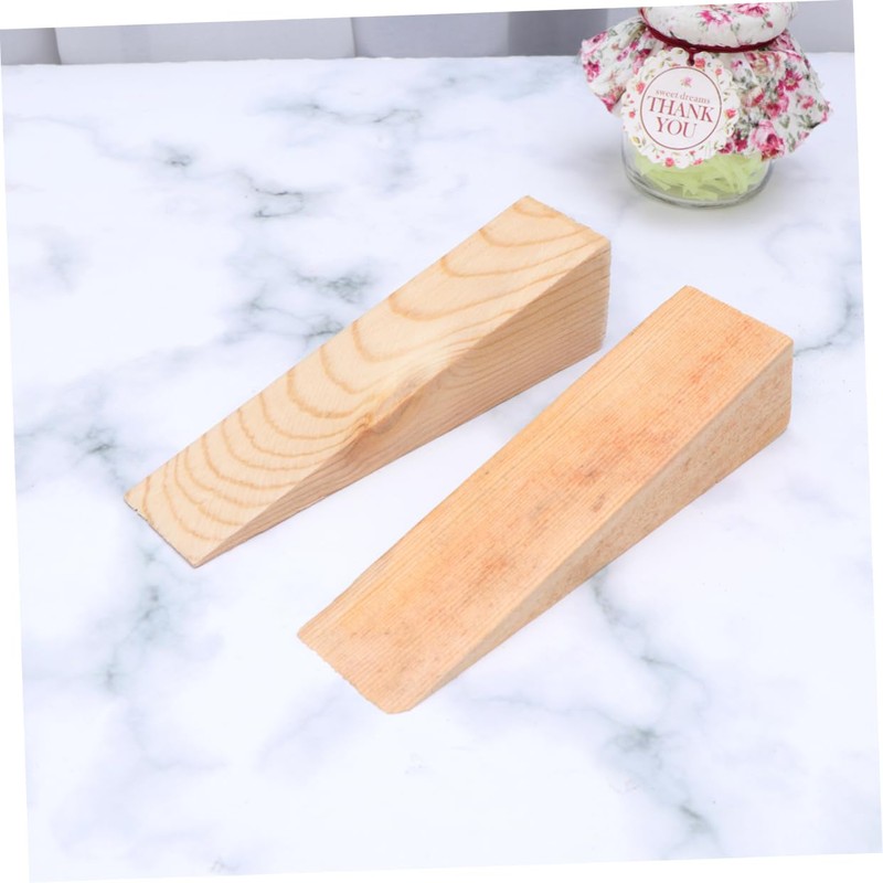 OSALADI 2Pcs Premium Wooden Door Stop Wedge Heavy Duty Door