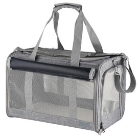 Adkyop Large cat Carrier Pet Carrier Dog Carrier for Cats Dogs Soft Sided Cat Travel Carrier Airline Approved Rabbit Carrier Reptile Carrier Small Animal Carriers Kitten Carrier(Large Grey)
