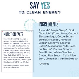 Yes bar – Dark Chocolate Chip – (6Count) Plant Based Protein, Decadent Snack bar – Vegan, Paleo, Gluten Free, Low Sugar, Healthy Snack, Breakfast, On-The-Go, for Kids & Family