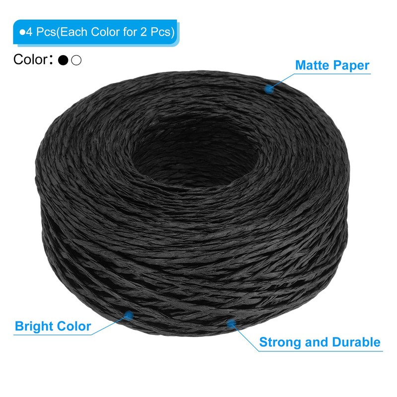 PATIKIL 1312 Feet Raffia Ribbon, 4 Rolls Raffia Yarn Paper