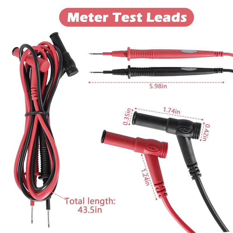 New Meter Test Leads Cat III 1000V 20A Replacement for