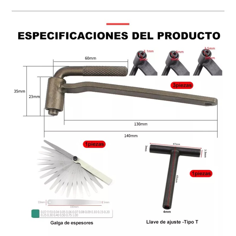 Zuotai 8mm/9mm/10mm 3pcs/set Llave De Válvula De Para Motocicleta