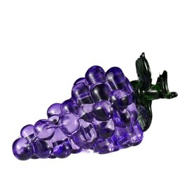 Leadigol Glass Purple Grape,Crystal Grape Figurine Artificial Grape Glass Fruit Statue Decorative Artificial Mini Grape Statue Tabletop Paperweight Crystal Ornament
