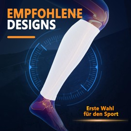 BLONGW Calf Compression Stockings for Women and Men, 3 Pairs Calf Support Stockings, Flight, Running, Travel, Cycling, Black/White/Beige, S - M