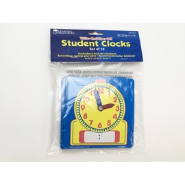 Learning Resources Write and Wipe Student Clocks, Help Kids Practice Time, Clocks for Kids, Write and Wipe Clocks, Homeschool, Classroom, Set of 10