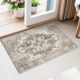 YOUFORTONG Washable 2x3 Area Rugs: Rugs for Living Room Ultra Soft Carpet for Bedroom Waterproof Rug Non Slip Rugs for Hardwood Floors (Beige, 2x3)