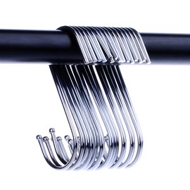 Swatowot Pack of 45 S hooks, 9 cm hanging hooks, coat hooks, hooks for hanging, hangers (silver)