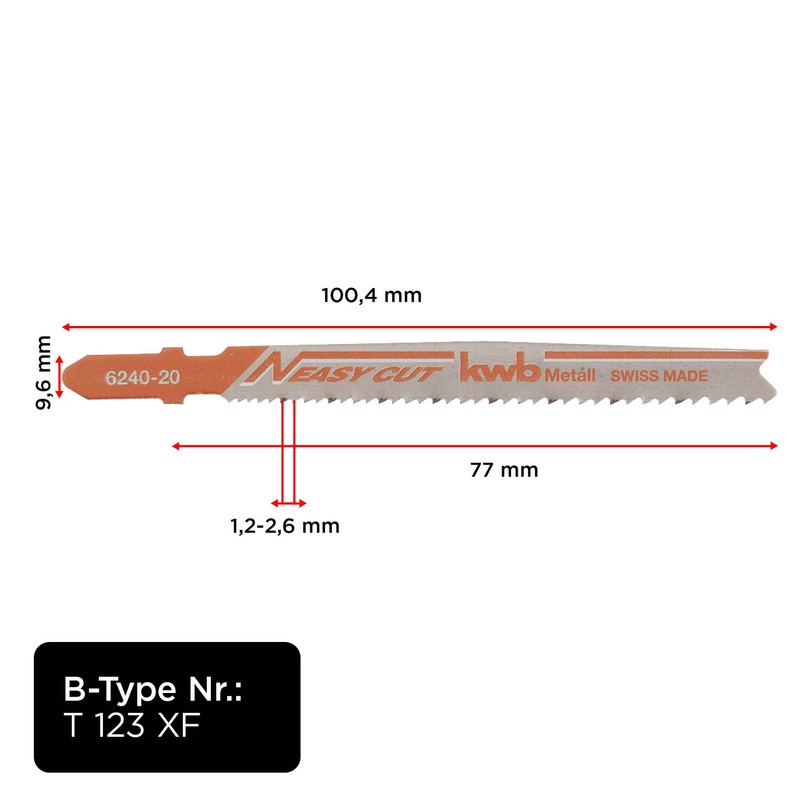 KWB Easy Cut Blades Single 6240–20, Metal