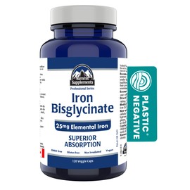 Iron Bisglycinate Iron Supplement for Pregnancy 120 Caps - 25mg Elemental Iron Deficiency Supplement - Iron Vitamins for Women - 3rd Party Tested - Formulated & Made in Canada | Summit Supplements
