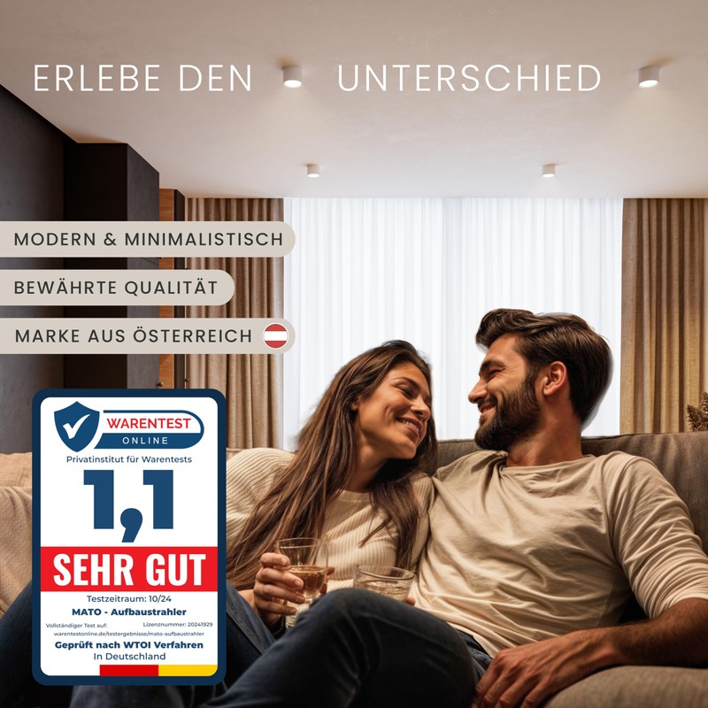 MATO 3 x Surface-Mounted Spotlight GX53 White – Extra Flat