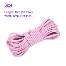 DMiotech 1/4 Inch Shock Cord, 50 Feet Pink Bungee Cord Tent Pole Shock Cord Round Elastic Kayak Rope Stretch String Marine Grade Heavy Polyester for DIY Projects Tie Downs