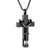 Black Cross Urn Necklace For Ashes Of Loved Ones With