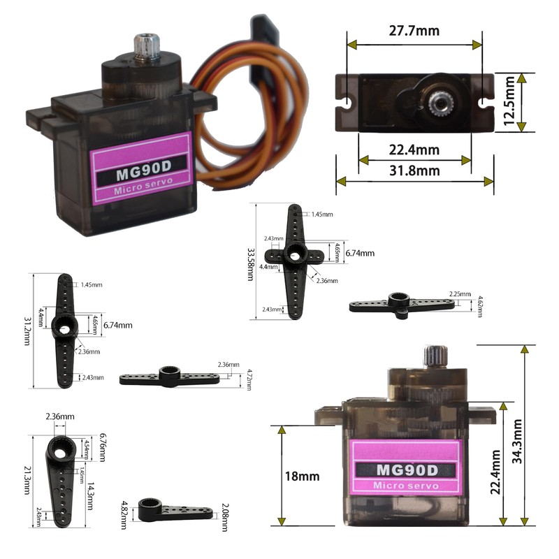 4pcs MG90D 9g Digital Micro RC Servo 360 Degree Continuous