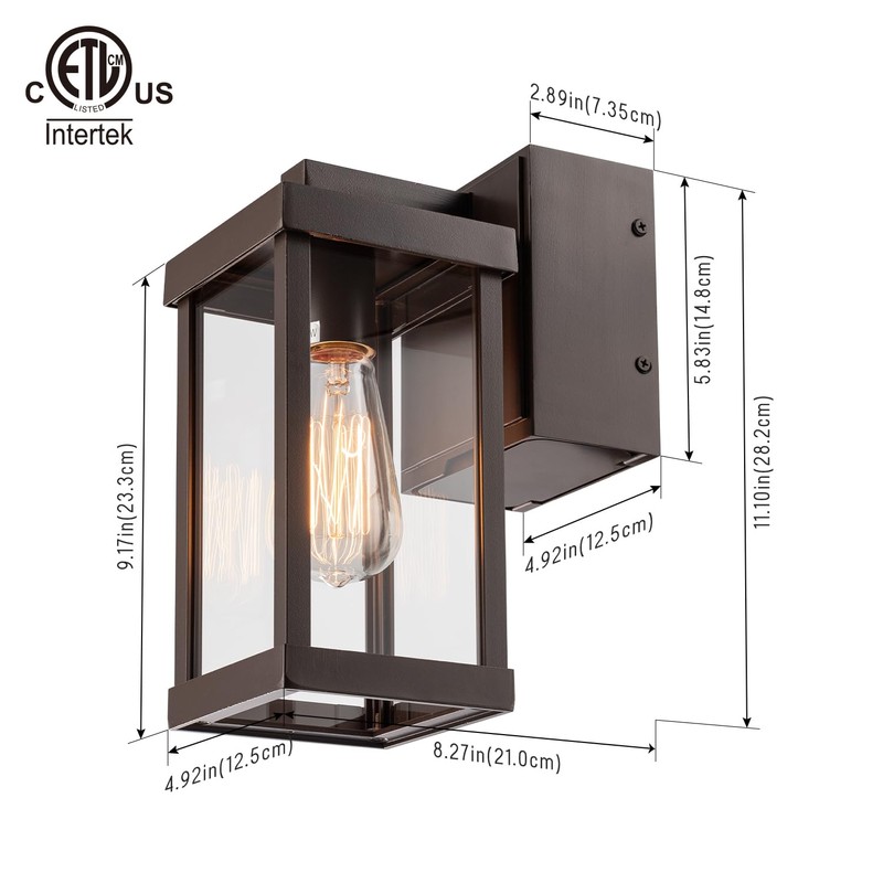 mirrea 11" Classic Outdoor Wall Sconce with Built-in GFCI Outlet