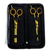 Kit De Tijeras Para Estilista/Barber/Peluquero 5.5" Aashta (dorado)