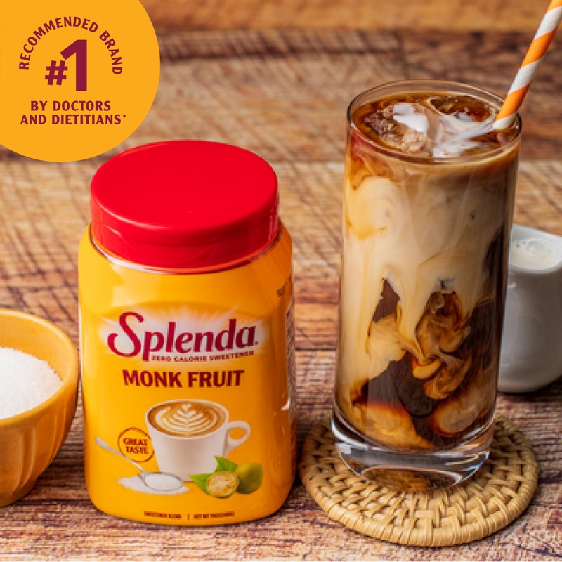 SPLENDA Monk Fruit Zero Calorie Plant Based Granulated Sweetener Jar,