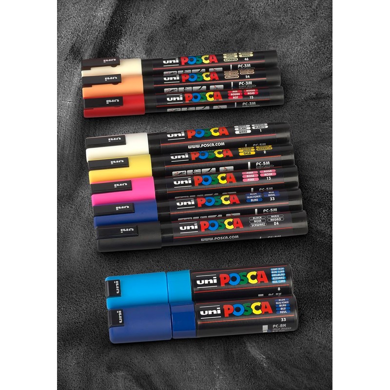 Faber-Castell 205089 Uni-Ball Posca Marker Set, 10 Posca Pens and