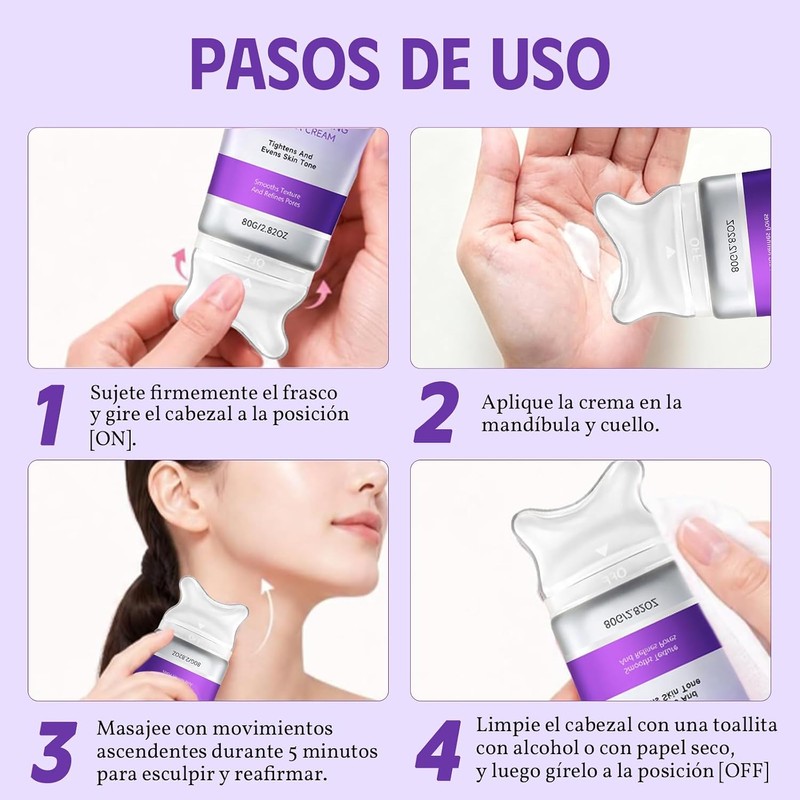 Crema Reafirmante Cuello con Retinol y Colágeno con Gua Sha