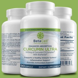 BETACELL Turmeric Curcumin with Black Pepper - Turmeric Supplements - Curcumin Supplement - Vitamins for Men and Women - Turmeric Curcumin with Bioperine - Organic Turmeric Extract - 90 Capsules