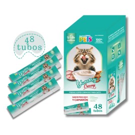 Premio Para Gatos Lamible Cremoso Yummy Creamy 48 Tubos