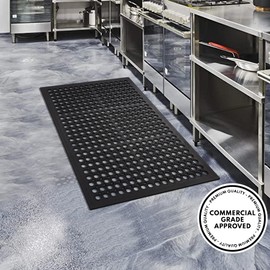 A1HC All Purpose Anti Fatigue Versatile Rubber Floor Non-Slip Drain Holes Mats – Perfect as Workplace Mats, Restaurant Kitchen Mat, Bar Area Mat, Commercial, Garage Floor Mat (2 Pack - 24 x 36 Inches)