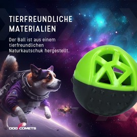 Dog Comets Moonstone - Round Dog Toy - Durable Dog Toy - Dog Toy with Squeaker - Snack Ball for Dogs - Green