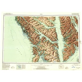 YellowMaps Sitka AK topo map, 1:250000 Scale, 1 X 2 Degree, Historical, 1952, Updated 1955, 22.5 x 31.4 in - Polypropylene