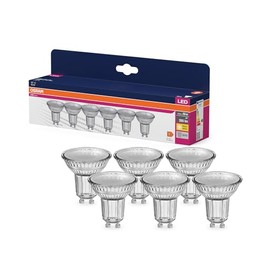 Osram OSRAM LED Star VALUE PAR16, Vorteilspack mit 6 Leuchtmittel, ersetzt herk?mmliche 50W Reflektor Glhbirnen, warmwei? (2700K), 4.3W, GU10 Sockel, Filament Glas, nicht dimmbar