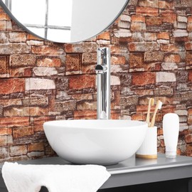 10PCS 3D Wall Panels Peel and Stick Foam, Self-Adhesive Decorative 3D Brick Wallpaper Wall Covering, Faux Stone Wall Panel Foam Brick for Living Room, Kitchen, Bathroom