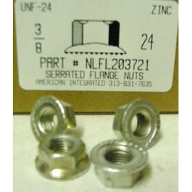 AMERICANINTEGRATEDSUPPLY.COM 3/8-24 HEX SERRATED FLANGE LOCK NUTS CASE HARDENED STEEL ZINC PLATED (20)