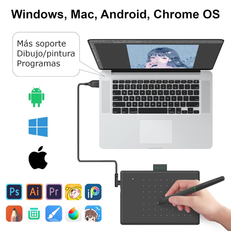 Parblo Tableta Digitalizadora Ninos N4 4x3 Pulgadas