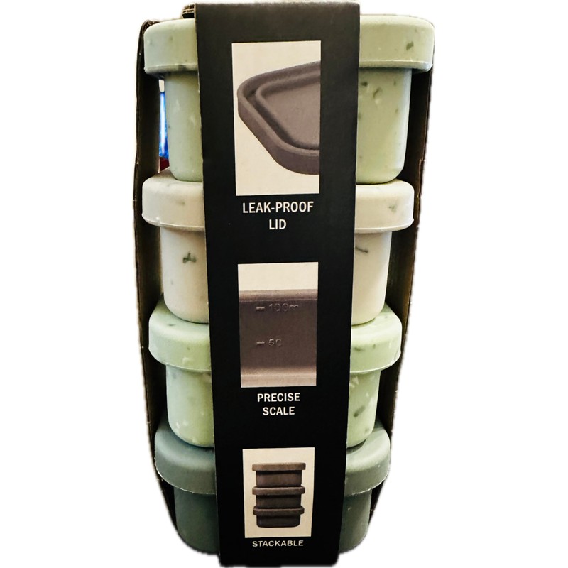 GOURMET KITCHEN SILICONE CONDIMENT CONTAINER SET (GREEN)