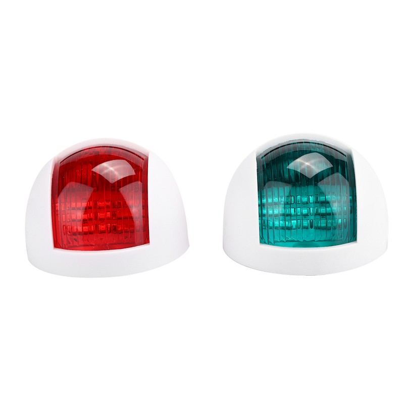 2Pcs Signal Lamp Red Green LED Waterproof Boat Navigation Light